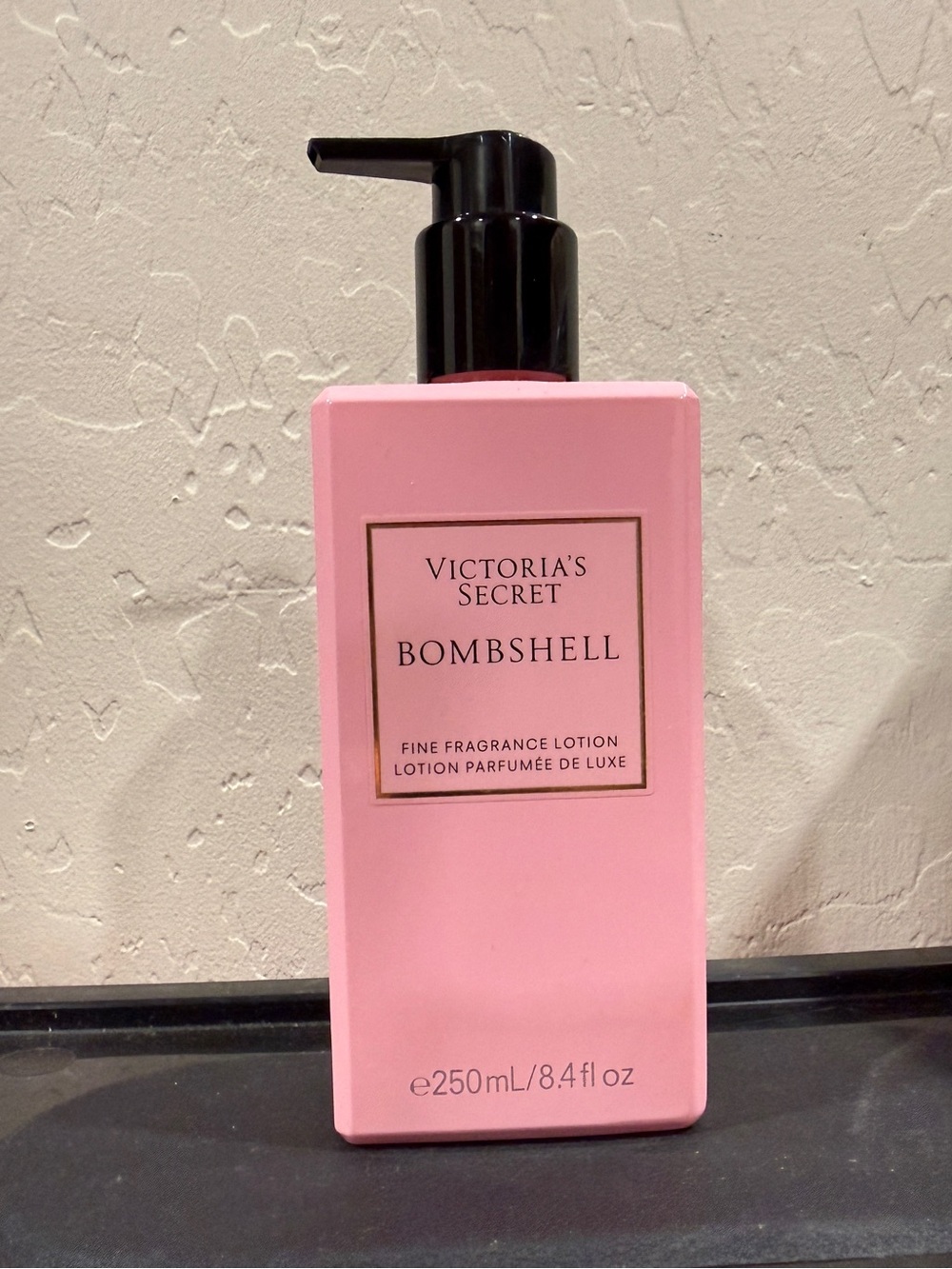 Victoria's Secret Bombshell Pink Fine Fragrance Lotion with Black Pump